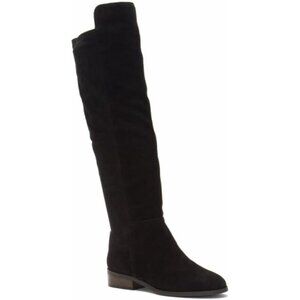 Women's Black Above the Knee Pointed Toe Low Heel Calypso Winter Long Boot